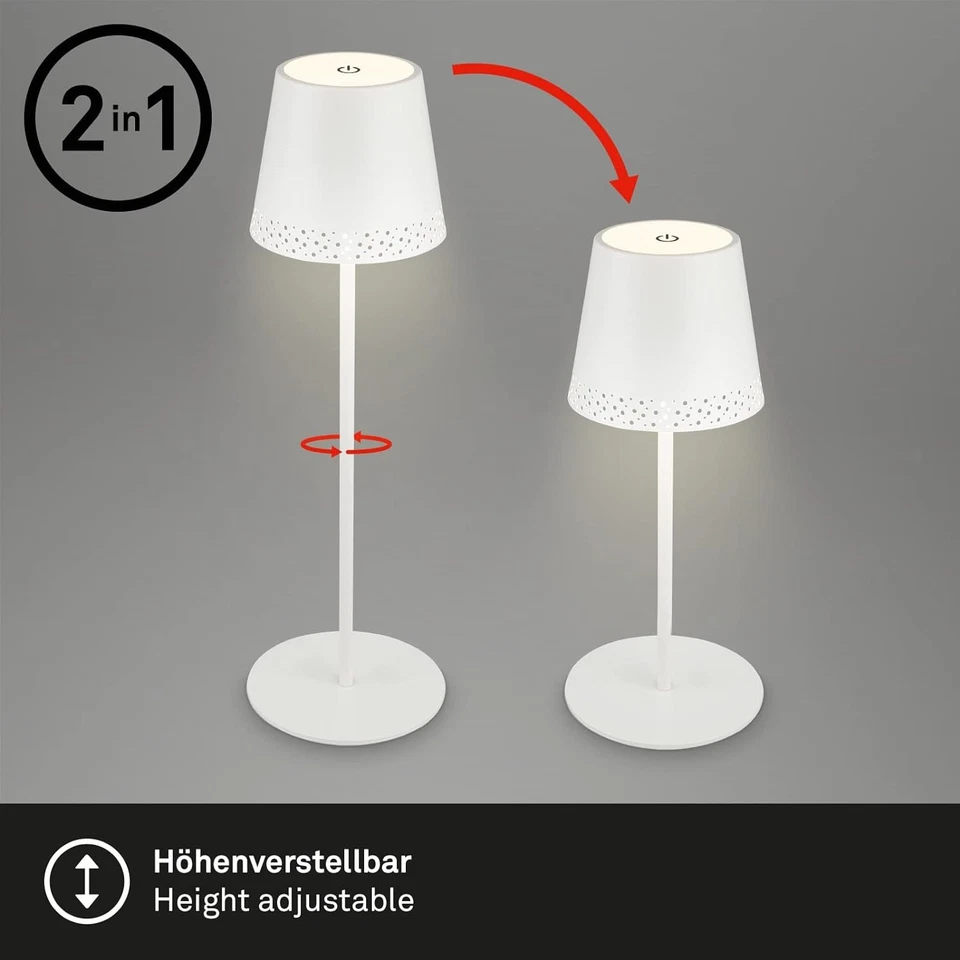 Akku-Leuchte Briloner LED Weiß Dimmbar Akku-Lampe - Bild 3 von 4