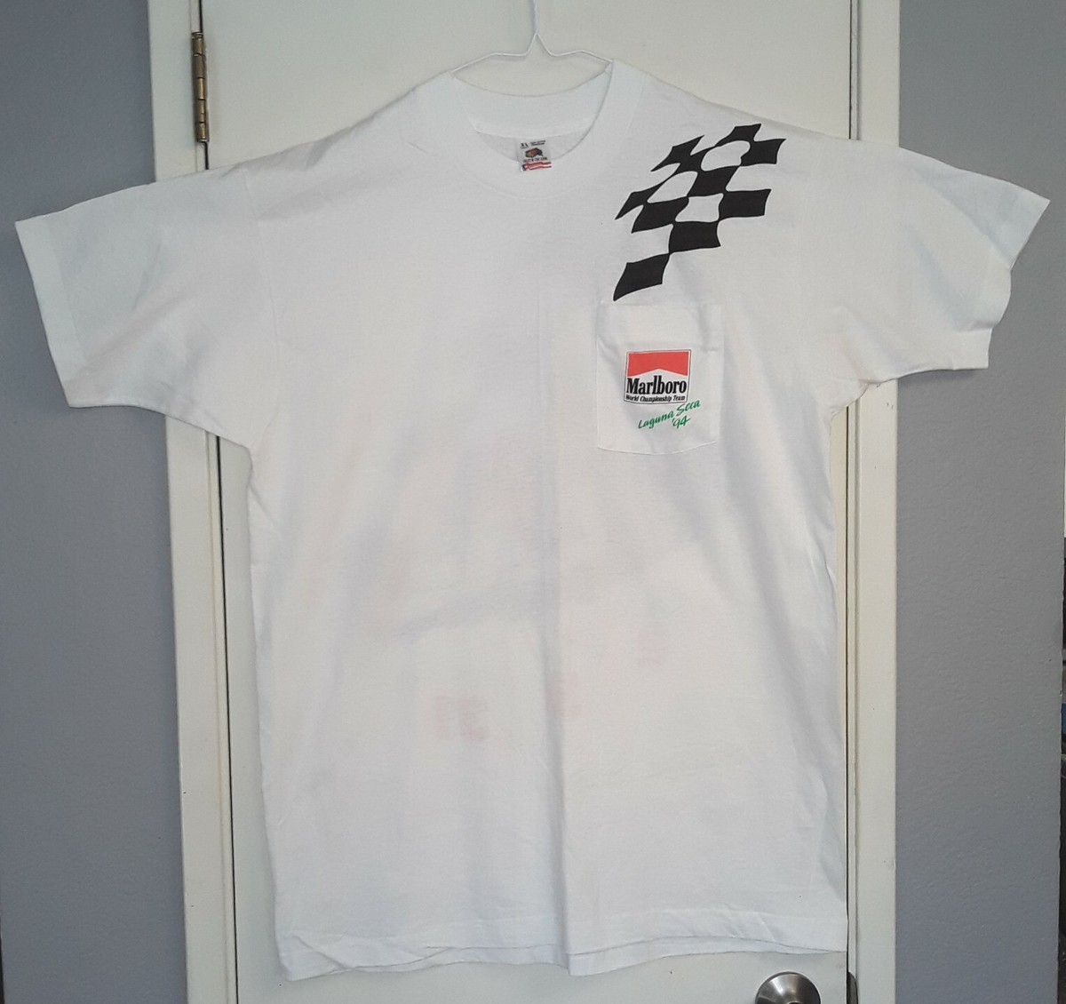 90年代 Marlboro Racing XL Tシャツ MARLBORO RACING '90 HEAVYWEIGHT WHITE T-SHIRT – AOCTW