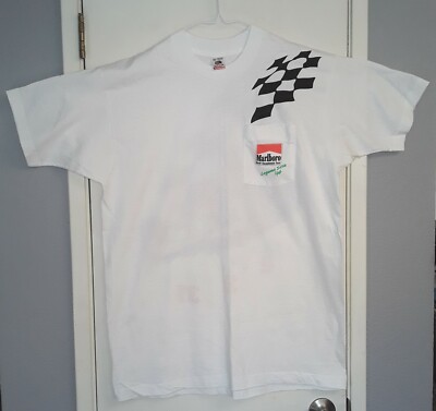 90’s Marlbolo Pocket T-shirt Vintage 90s Marlboro T Shirt XL Mens Racing Single Stitch Pocket