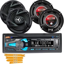 XDM290BT Single DIN AF/FM Receiver CD Player + 2 Pairs 6.5" 400Watt Car Speakers