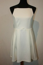 NWT ASOS Ivory Overall Skater Dress Sz 8 Petite Polyester Stretch Criss Cross