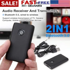 Bluetooth 5.0  2 IN 1 Wireless Transmitter Receiver Audio 3.5mm Jack Aux Adapter