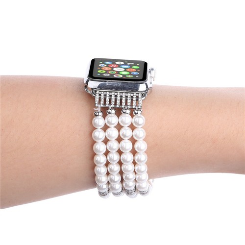 Faux Pearl Jewelery Bead Replacement Wrist Band For Apple Watch Series 8 7 Ultra - Bild 5 von 42