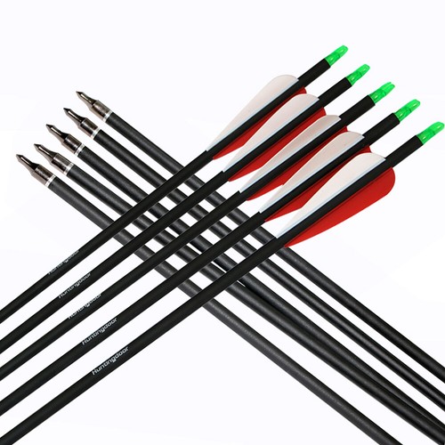 48pcs 30inch Carbon Arrows Hunting Arrows Spine 500 For Compound Recurve Bow AU - Picture 9 of 17