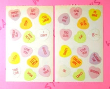 Vintage Conversation Hearts Candy Mrs. Grossman's Half Sheet Sticker Set