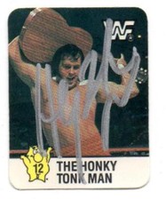 The Honky Tonk Man Signed WWF WrestleMania 4 HostessTrading Card WWE #12