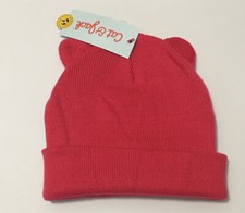 Cat  Jack Girls Pink Cuffed Cat Ear Beanie One Size Fits Most