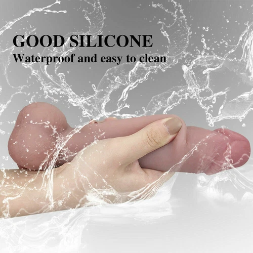 8.46" Realistic Dildo Strong Suction Cup Base Ultra Soft Skin Curved Real Penis - Picture 6 of 10