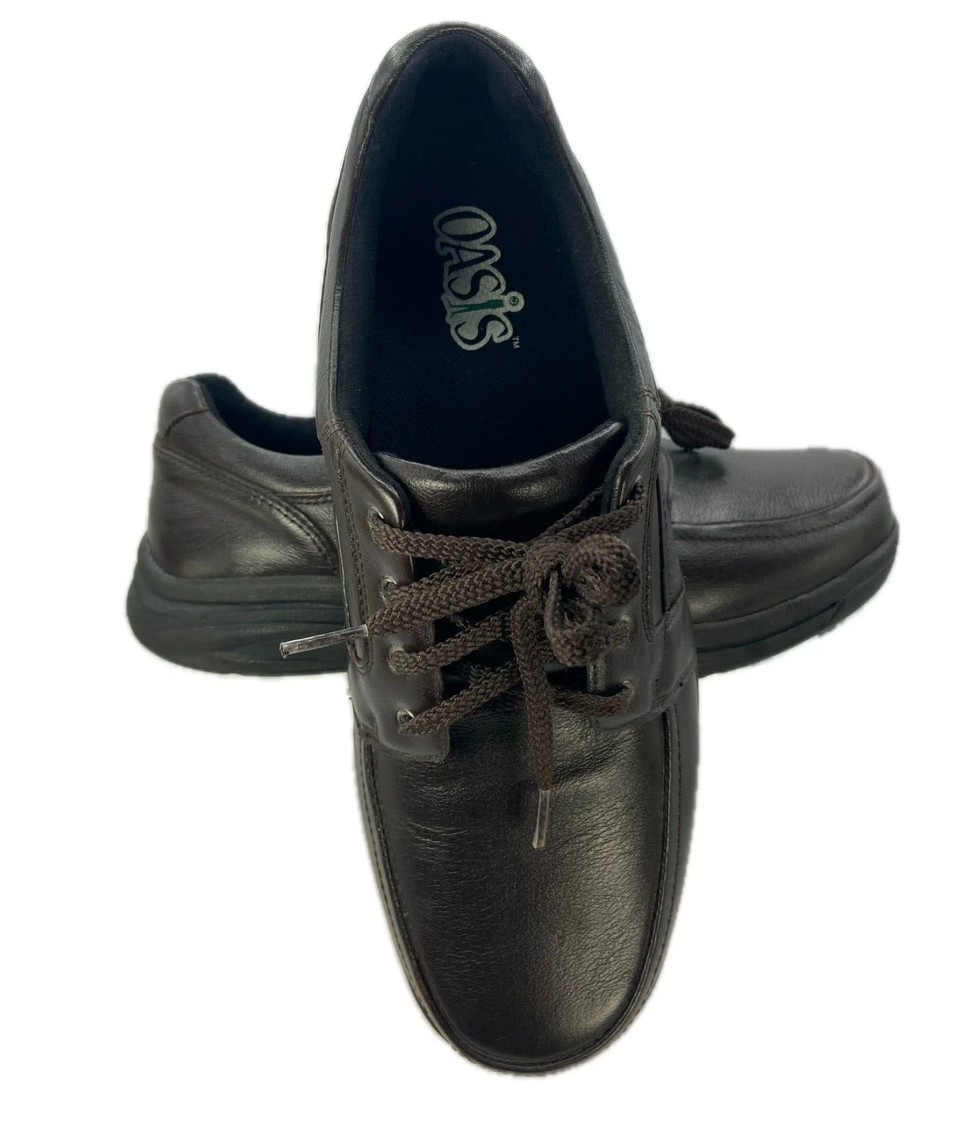 Oasis Lace Up Shoes Men's Size 10.5 W Brown Leather MSRP $ 120