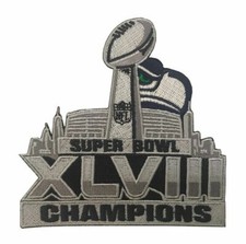 Super Bowl 48 XLVIII Embroidered Iron/Sew On Patch Seattle Seahawks 4X4 Inch