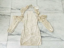 House of Harlow 1960 X Revolve Jo Dress Mini Ivory Velvet Open Back Women S 70s