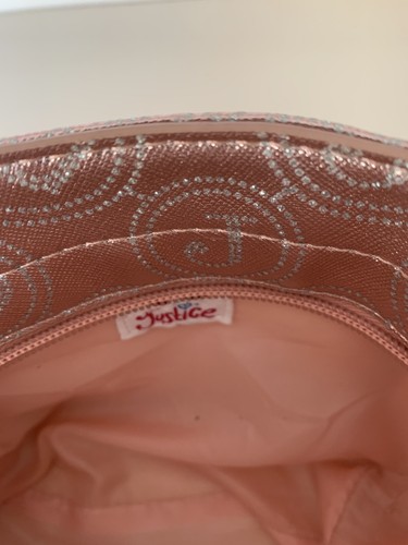 Justice Glitter Purse, Pink & Silver with Bow and Lock, Excellent Condition - Picture 4 of 6