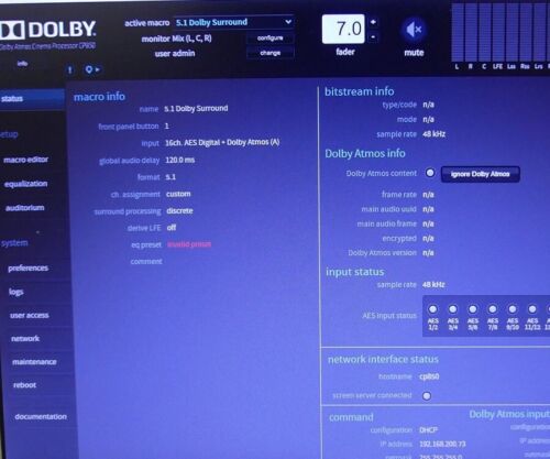 DOLBY CP850-Base Professional Digital Atmos Cinema Surround Sound Processor Used - Picture 5 of 7