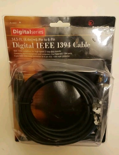 1394 Fire Wire Cable Radio Shack 14.5ft Digital IEEE Digital Camcorder DV Video
