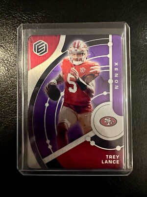 2022 Panini Elements Xenon Purple Parallel Trey Lance 49ers #73 #'d /54 NDSU