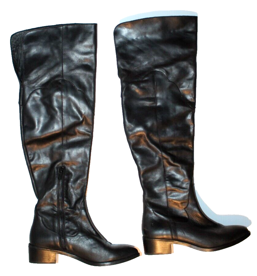 Frye Over The Knee Women's Size Black Leather Tall Boots 3470513-BLK  OTK