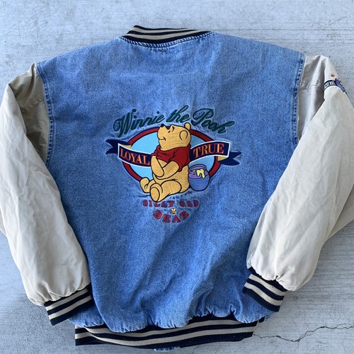 Pooh Varsity Bomber Denim Jacket 