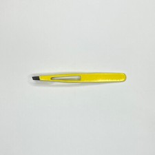 Yellow Slant Tip Tweezers with Grip Holes TweezerStore.com