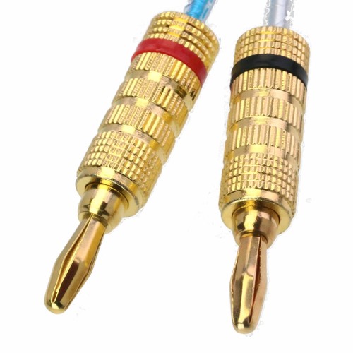 3.5mm 1/8" TS jack to Deluxe 4mm bananas Audio computer amplifier cable 1~16FT - Picture 2 of 5