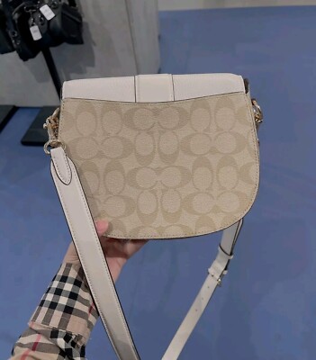 NWT Coach C2806 Georgie Saddle Bag In Signature Canvas Brand New