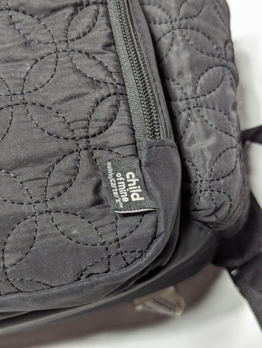 carter's the commuter diaper bag mini backpack in black Child of Mine Made by Carter's Black Quilted Diaper Bag Backpack & Changing  Mat