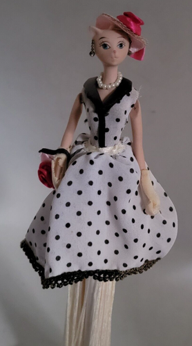 Glamour Kitty Doll Figurine by Momo - Polka Dot Decorative Collectable - Rare! - Picture 3 of 12