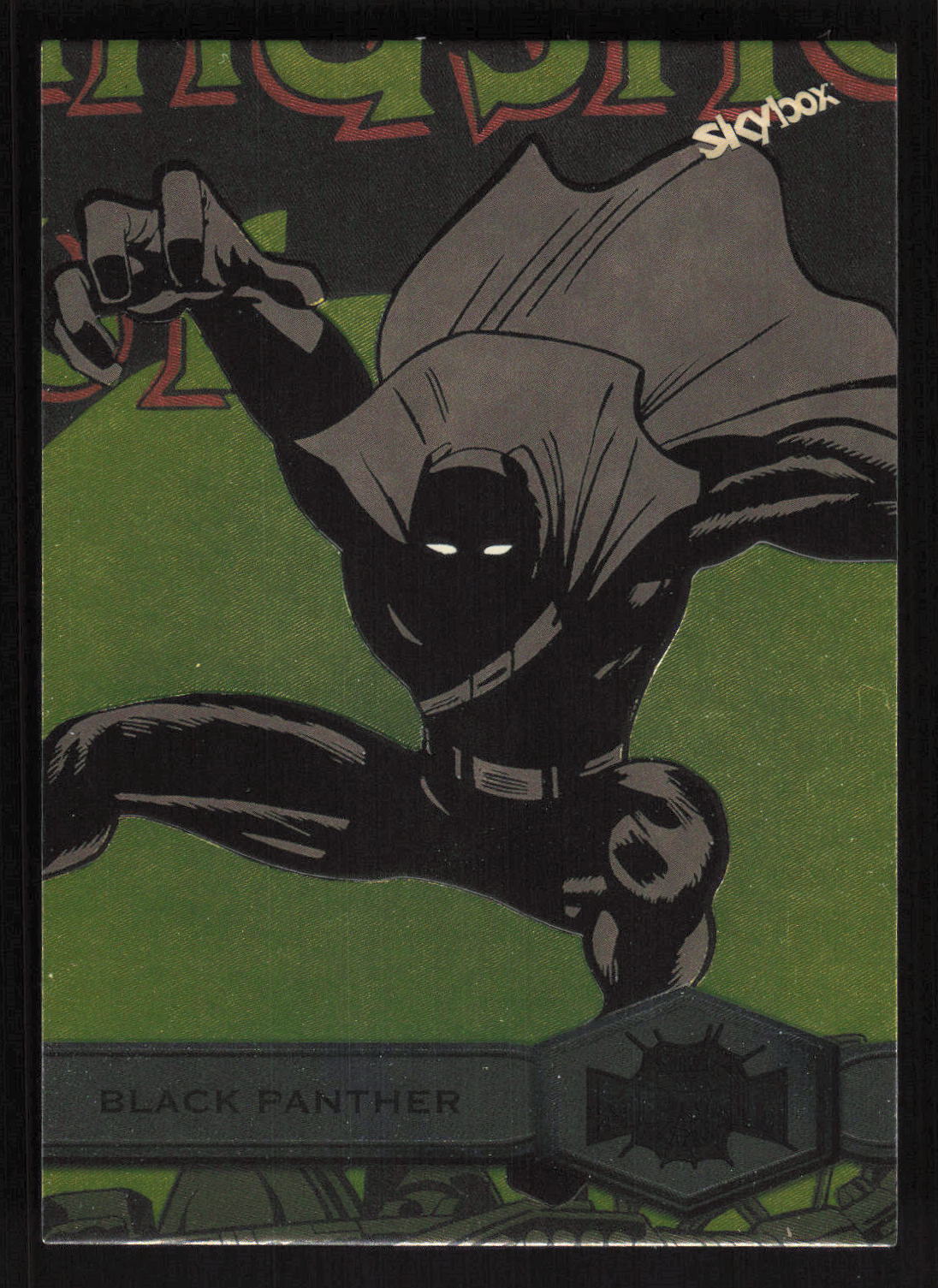 2021 SkyBox Metal Universe Marvel Spider-Man #111 Black Panther Yellow FX Card