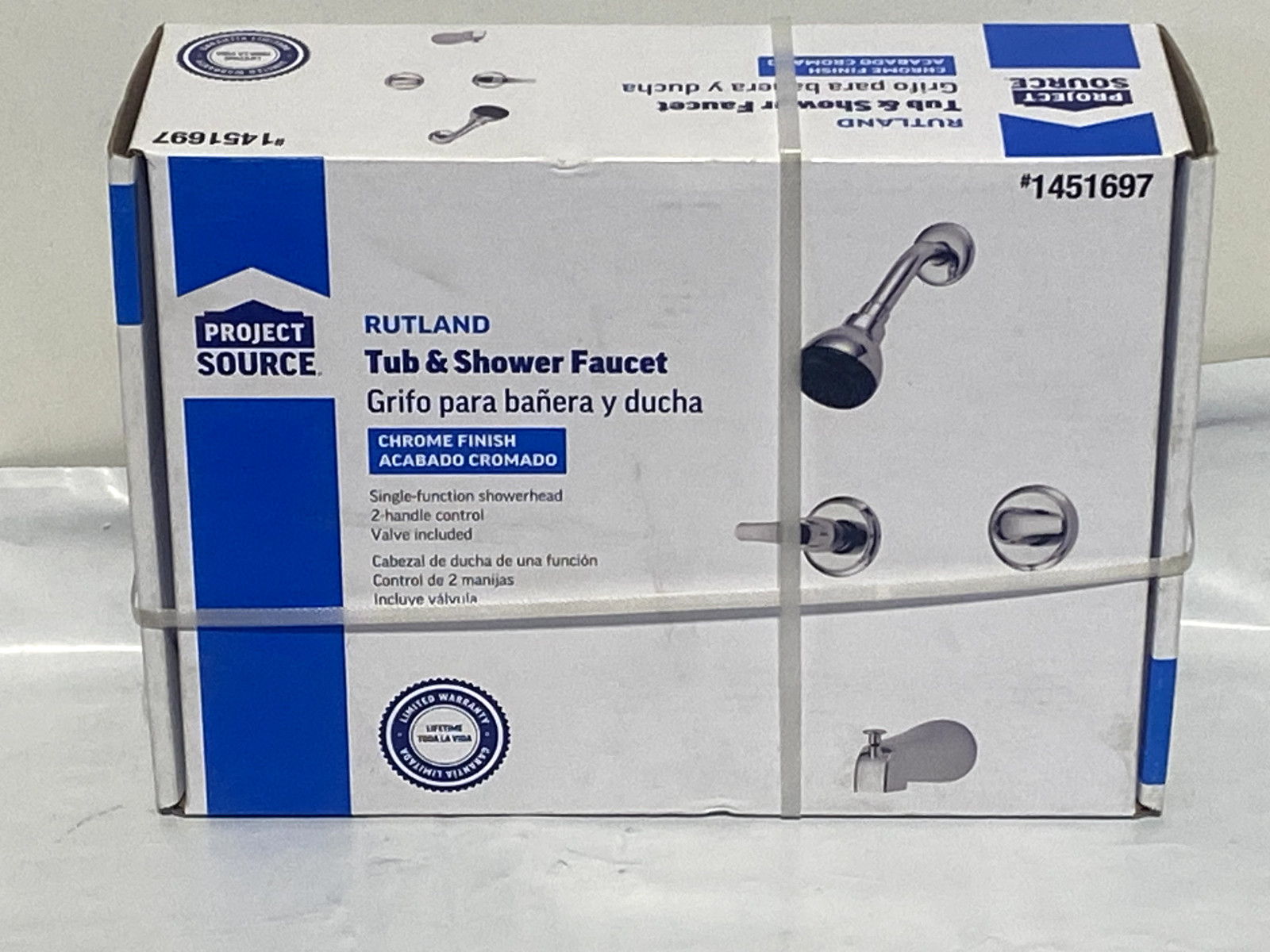 Project Source Chrome 2-handle Bathtub And Shower Faucet With Valve - Rutland 