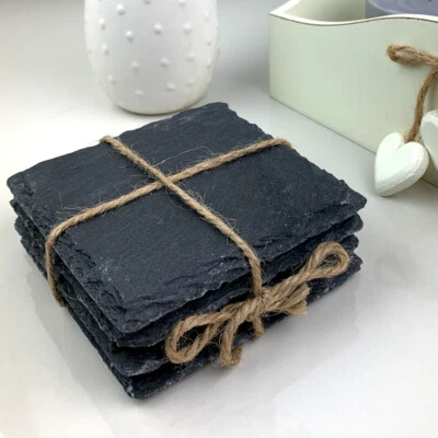 Slate Coasters Natural Square Heart 10 x 10cm Mat Engraver Wholesale Blanks - Image 1 of 4