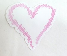 Pink And White Heart Sticker