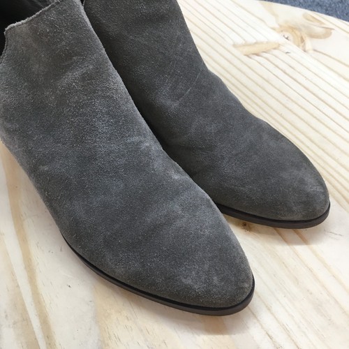 Crown Vintage Boots Womens 7.5 M Casual Slip On Ankle Bootie Gray Suede Heels - Picture 6 of 16