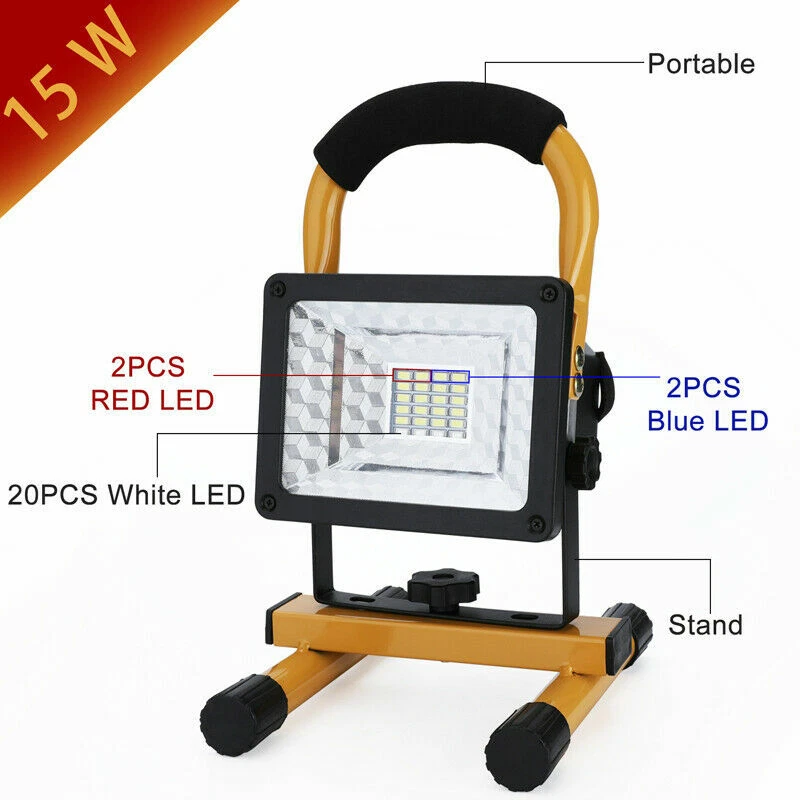 24 LED Rechargeable Floodlights with Stand, 2 USB Ports, Special SOS Modes, 15W - Image 4 of 4
