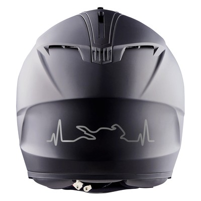 Set of 2 bike sticker heartbeat silver 12x3 cm motorcycle car motorcycle helmet K158