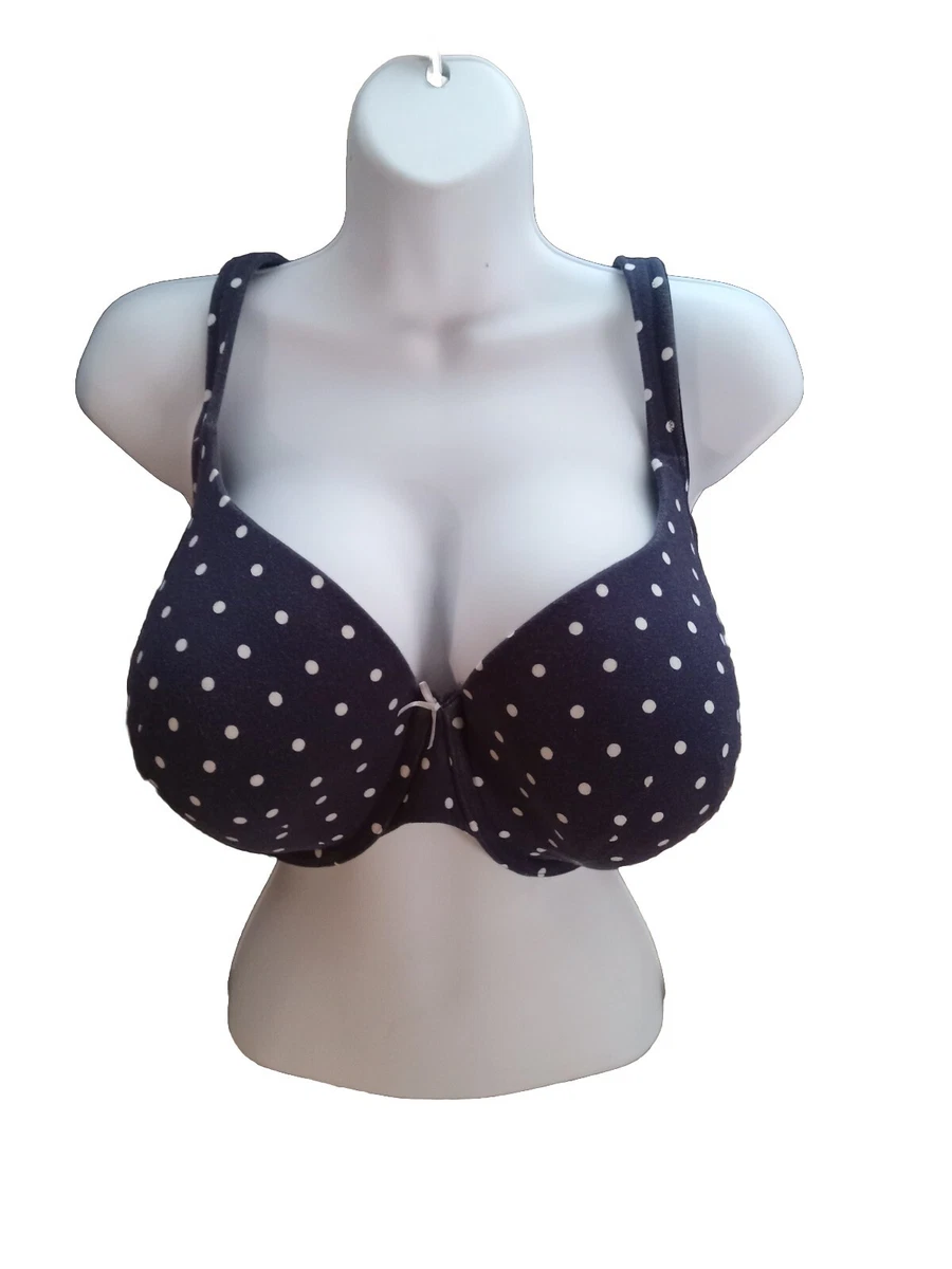 Cute Navy/white polka dot Cacique 42F lightly lined T-shirt bra w