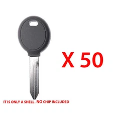 Key Shell Case Compatible with Chrysler Jeep Uncut Blade Non Chip Y159 (50 Pack)