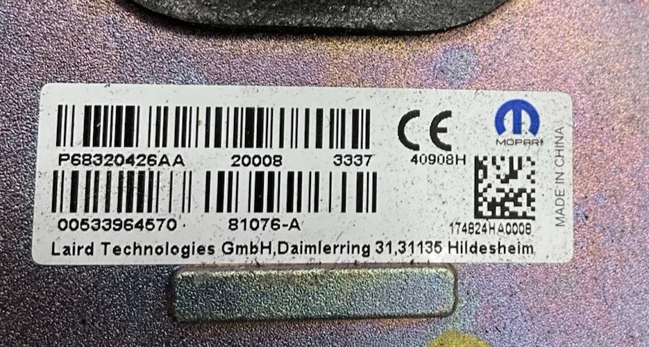 2019 Jeep CHEROKEE Rear Roof Mounted Radio Antenna OEM # P68320426AA - Image 2 of 4