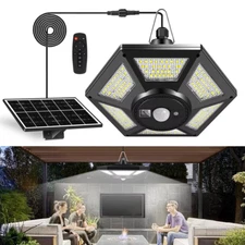 Solar Pendant Lights Outdoor Indoor with Remote 180LED Solar Shed Light Motion S