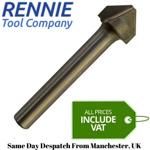 1/2" x 1/4" Shank TCT Carbide Tipped V Groove 90 Degree Bit For ACM Dibond Etc