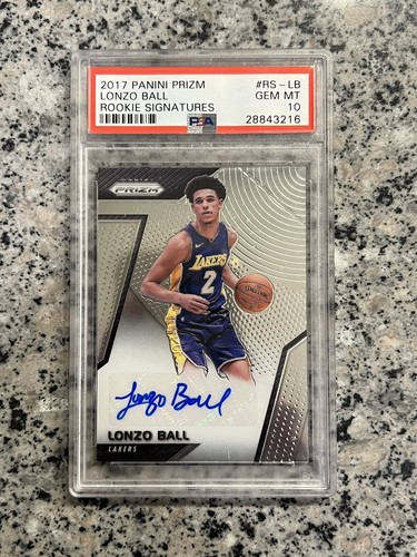 Lonzo Ball 2017 Panini Prizm Rookie Signatures Auto Rc Psa 10 Gem Mint POP 43 - Picture 1 of 2