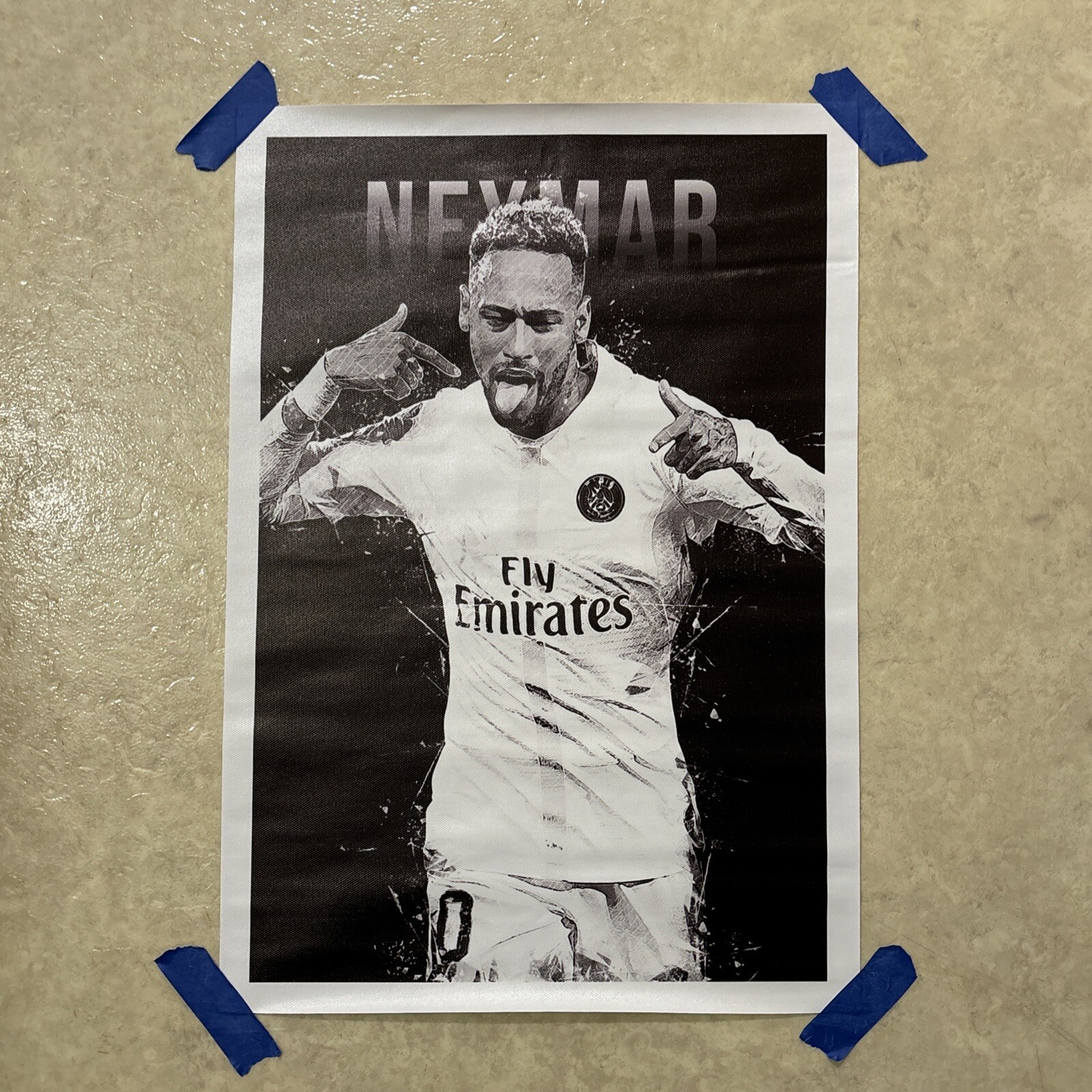 Neymar Jr - Paris Saint Germain Fly Emirates ✅ Poster Canvas Wall Art ✅ 12x18”