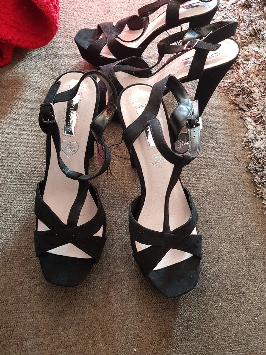 Ladies Primark Black High Heeled wedge Sandals Shoes UK Size 7 40. BNWT