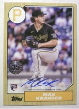 2022 Topps Series 1 Max Kranick Rookie 1987 Topps Baseball Autographs RC Pirates