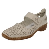 Ladies Rieker 41357 Beige Leather Casual Mary Jane Strap Shoes Ladies Rieker 41357 Beige Leather Casual Mary Jane Strap Shoes