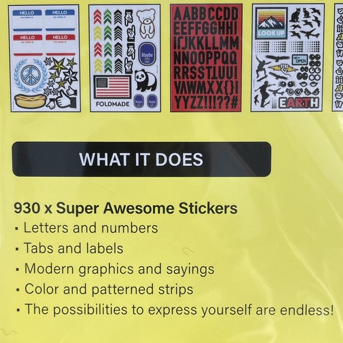 Super MEGA stickers 930 Super Awesome Stickers with Folder NEW - Picture 4 of 10