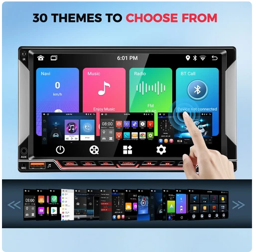 Double 2 Din 7'' Car MP5 Player Touch Screen Bluetooth Stereo Radio Android Auto - Imagem 3 de 4