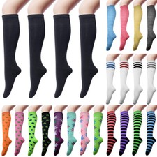 12 Pairs Womens Girls Cotton Knee High Long Funky Sports Tube Socks Size 9-11
