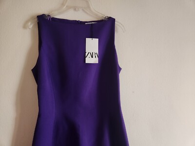 Zara slit midi dress ZW COLLECTION Studio sz L purple BNWT | eBay