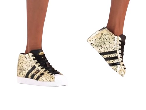 Adidas Superstar UP Hidden Wedge Heel Metallic Gold Black Splatter White Size 7 - Picture 11 of 11
