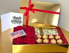 A Million Dollar Gift, Luxury Gift, Mother's Day Gift, Chocolate and Red Roses 