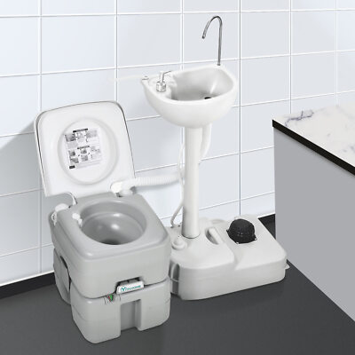 #ad #ad 5.3GAL Portable RV Toilet 17L Camping Sink Hand Wash Basin Station for Outdoor $131.39